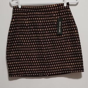 NWT River Island 🇬🇧 metallic patterned miniskirt